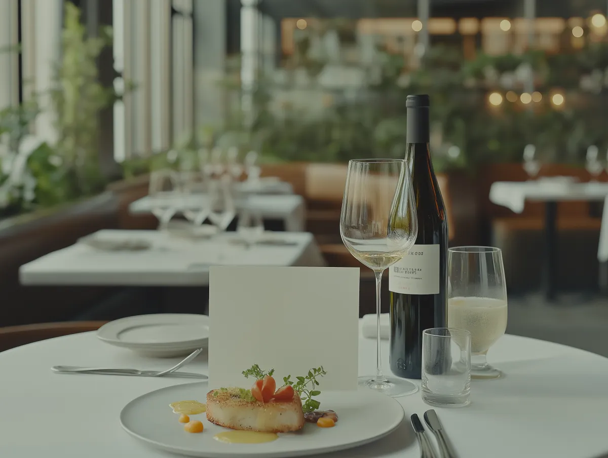 Mesa arrumada em restaurante elegante